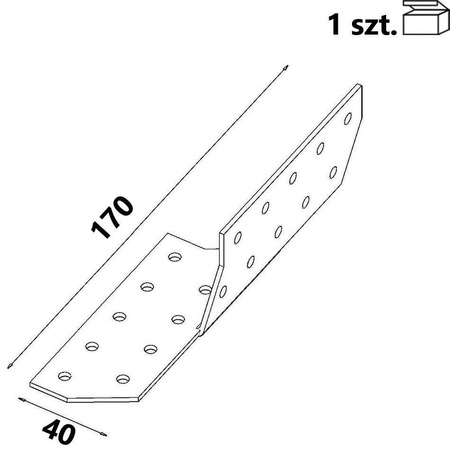 Łącznik ciesielski krokwiowy lewe ŁK1 40x170x2,0 mm (1 szt.)