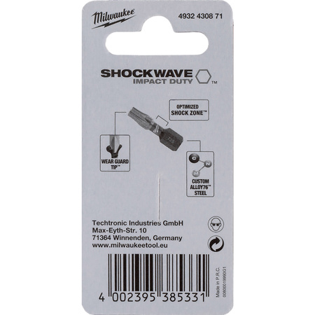 Bity udarowe Milwaukee Shockwave TORX (TX10) 25mm (2 szt.)